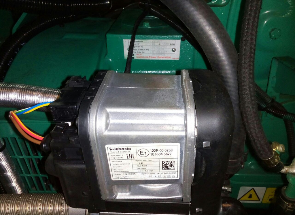 Подогреватель Webasto, установленный на дизельном генераторе GMGen